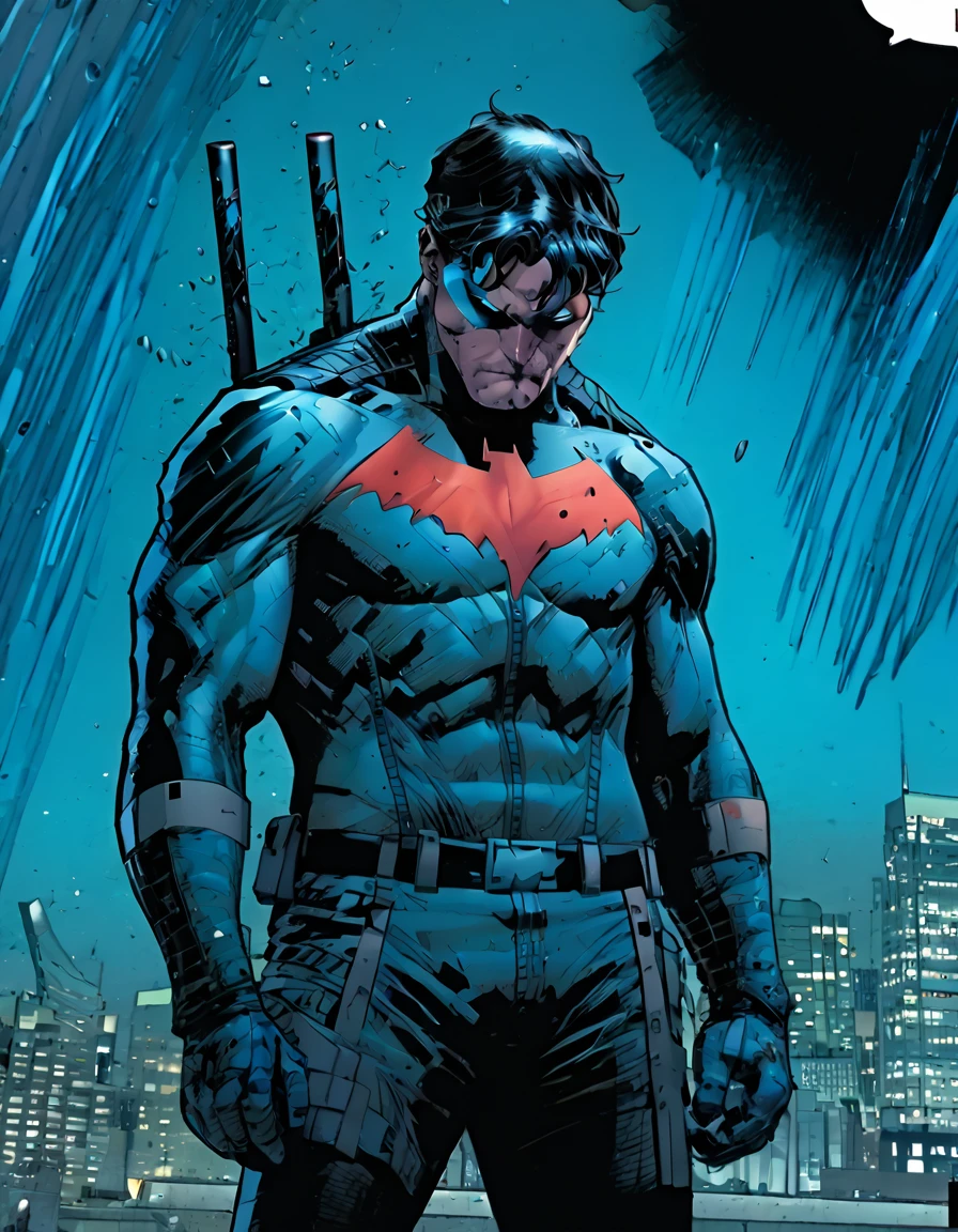 2person full-body:2.5, full view from afar on two boys full-body Jason Todd getting facefucked by Nightwing:1.7, blowjob scene in night