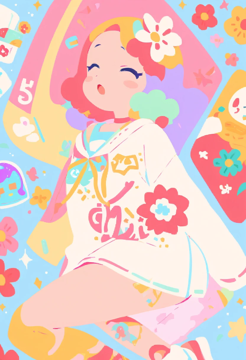 (masterpiece, best quality:1.2),alone, Flower logo,illustrator, sticker