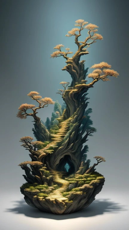 best quality, realistic, photorealistic, cave with a divine tree wrapped around dead roots with many roots wrapped around it, cave cave and mountains and sea coral, "unique pot of tree trunks and reliefs and steep cliffs"
((Miniature landscape)),(Chinese architecture),Divine Tree,
very detailed carving on sea coral rock "pot with root relief",
Ultra wide angle, Accent Lighting, Volumetric Lighting, backlight, (detailed light),((very subtle and beautiful)),dramatic_shadow,ray_tracing,hdr