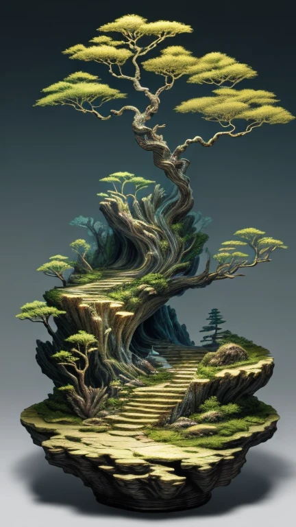 best quality, realistic, photorealistic, cave with a divine tree wrapped around dead roots with many roots wrapped around it, cave cave and mountains and sea coral, "unique pot of tree trunks and reliefs and steep cliffs"
((Miniature landscape)),(Chinese architecture),Divine Tree,
very detailed carving on sea coral rock "pot with root relief",
Ultra wide angle, Accent Lighting, Volumetric Lighting, backlight, (detailed light),((very subtle and beautiful)),dramatic_shadow,ray_tracing,hdr