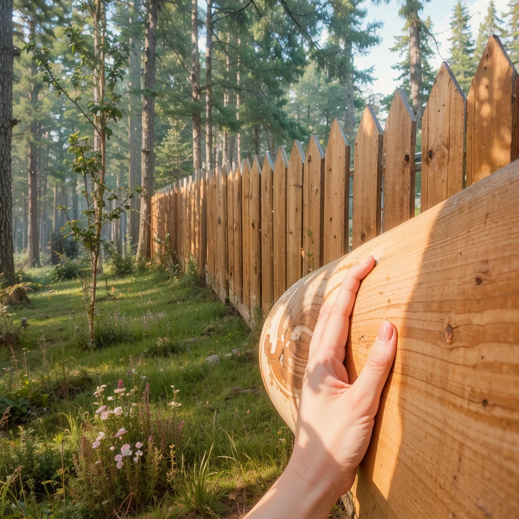 hand holding log