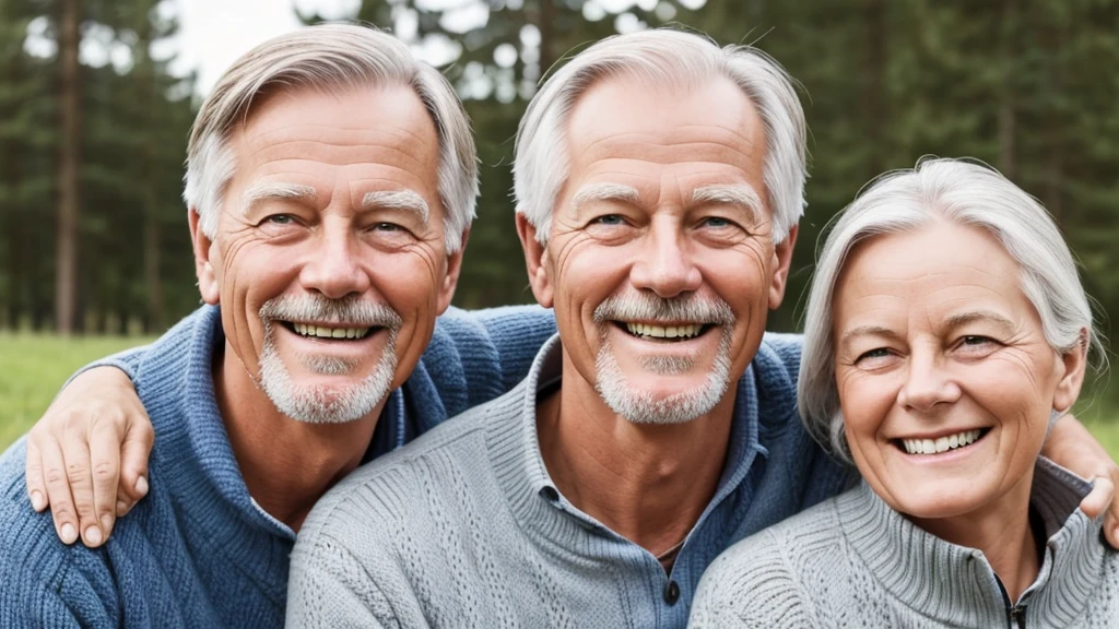 A very smiling Scandinavian-style grandfather