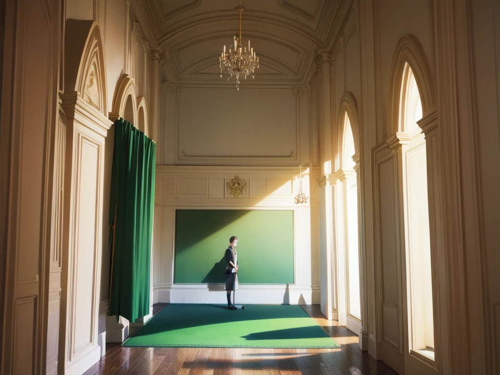 Golf course green Put a flag in the hall