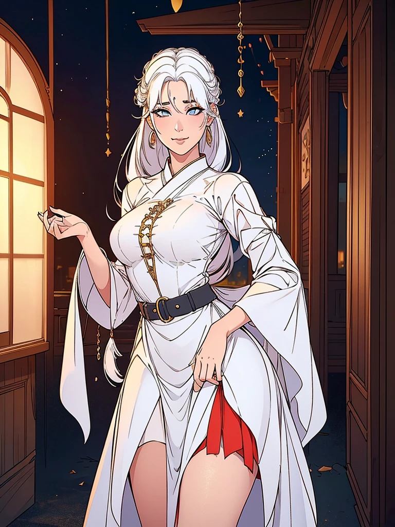 Just one girl,Best quality, 4k, high resolution, body stuck dress, perfect smile, gorgeous, white skin, ahegao face(hentai face) ,light white hair(long straight white hair),Ōtsutsuki kaguya, (Otsutsuki kaguya' hairstyle and face), wearing bodystuck dress with long sleeves and red edges, Wearing bodycorn dress, clothes are stuck in body, bodyfit outfit,1 girl, solo, seductive look, elegance and charm, (masterpiece, best quality, high resolution), looking at the viewer, standing, (intricate and beautiful:1.2), (detailed light:1.2), (soft light, side light), (high resolution textures) , holding leash in hand(chain leash), outdoor, Burmese girl, wearing gorgeous jewelary, wearing harness over the outfit ,outdoor background, sun light, attractive, sexy, mature and hot, young,(masterpiece:1.3), (disorganized:1.3), (highest quality:1.3), perfect anatomy, detailed face, front view, perfect right hands, looking at viewer, (Super detailed:1.3), (best shadow:0.7), (treated hair), fine eyes, beautiful eyes, young aged woman, alone, standing, crystal earrings,closed_mouth, , outdoors,Thick thighs, arrogant face, small
