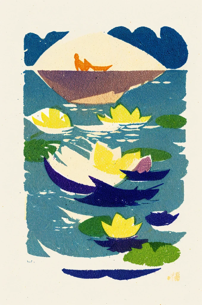 lotus, watercolor, no letters