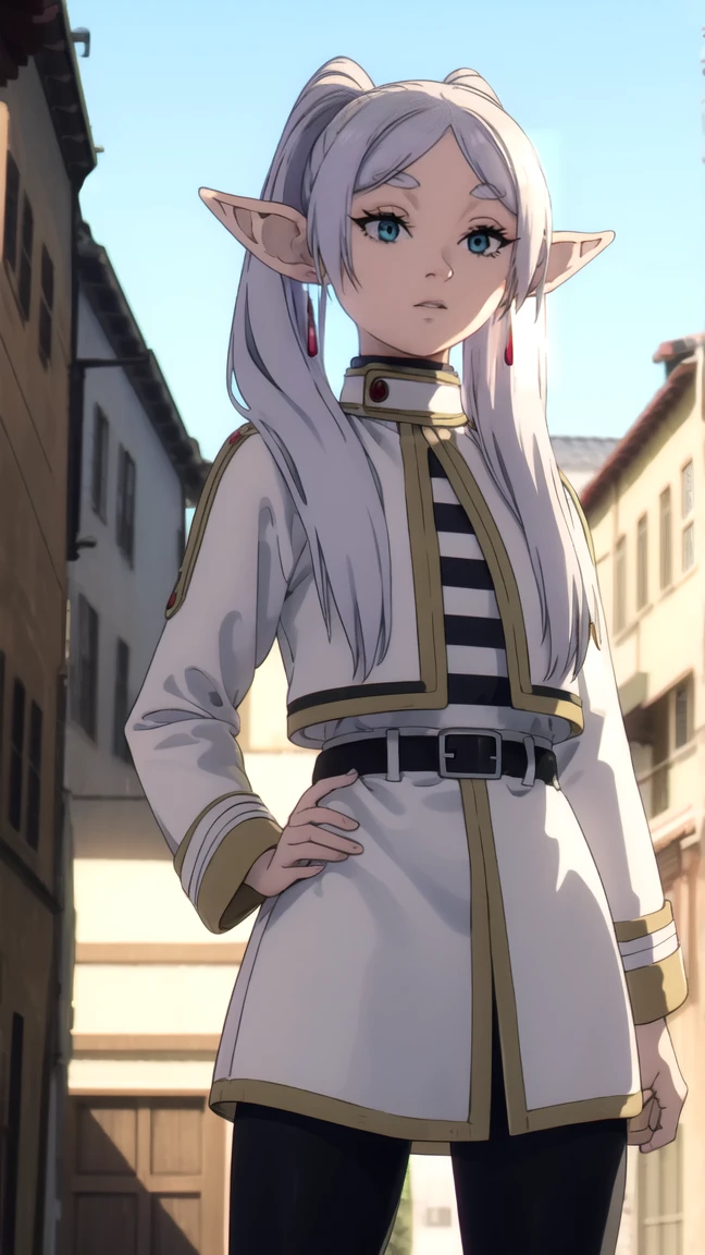 to freeze, to freeze, long hair, ponytail, (green eyes:1.5), White hair, pointed ears, elf, naked, elastic, nude грудь, full length (full body 1.1.), nude, very sexy, naked, Sex pose, nude, Sex pose, close-up,
BREAK shirt, long sleeves, jewelry, Tights, earrings, striped, black Tights, lure, striped shirt,
BREAK looking at viewer, upper body, whole body,
BREAK outdoors, sky, nature,
BREAK (masterpiece:1.2), Best quality, A high resolution, unity 8k wallpaper, (illustration:0.8), (beautiful detailed eyes:1.6), very detailed face, perfect lighting, extremely detailed computer graphics, (perfect hands, Ideal Anatomy),