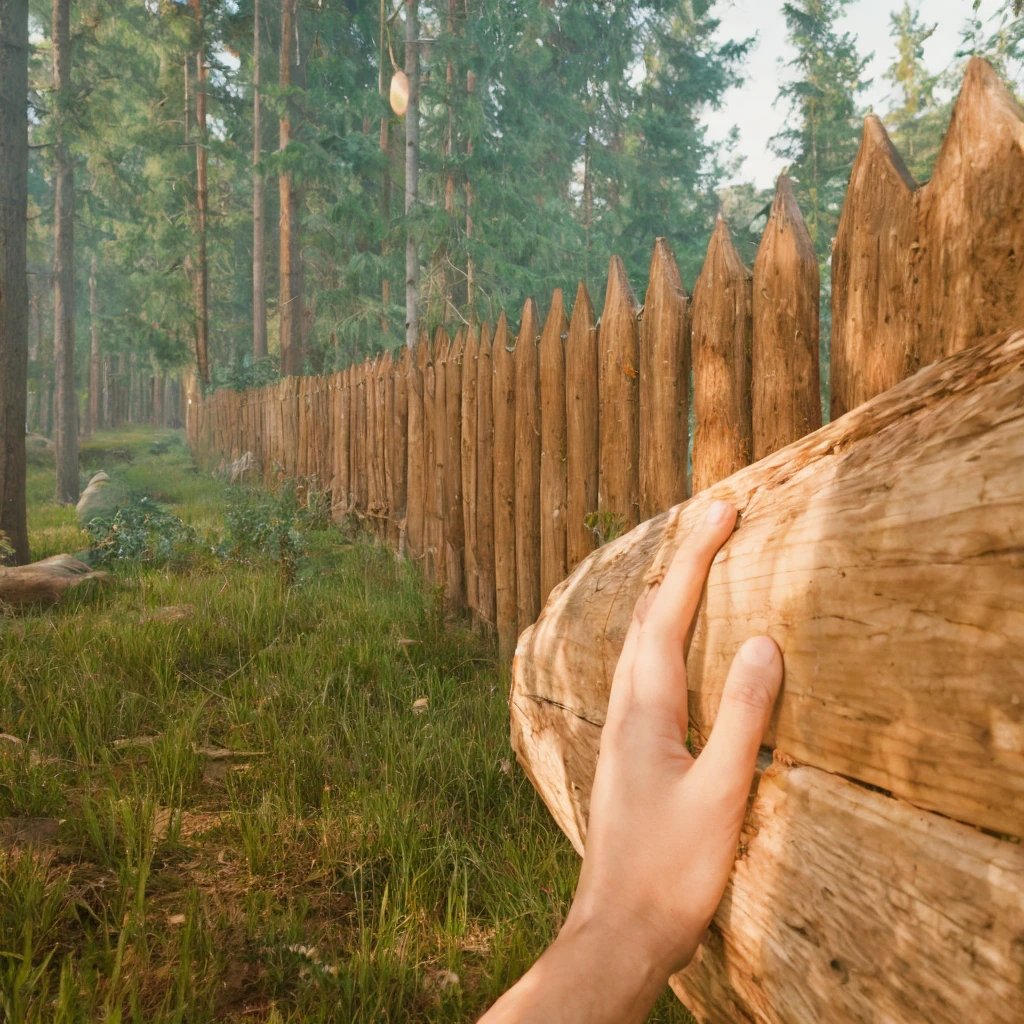 hand holding log