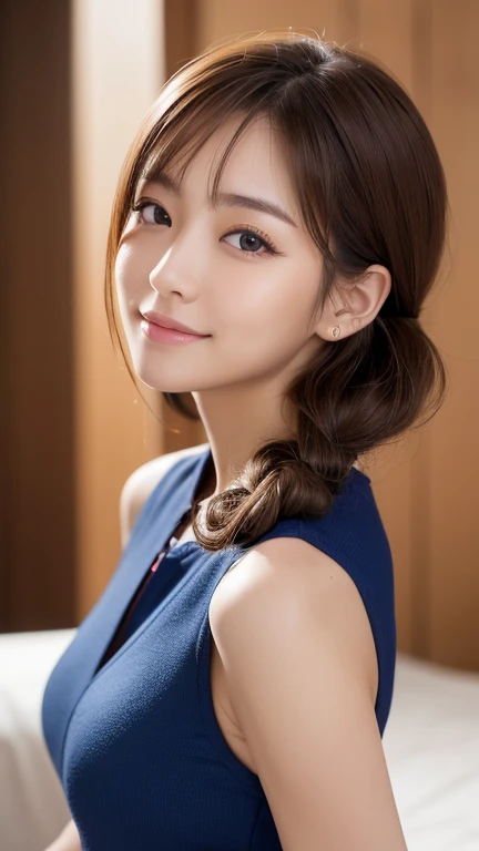 masterpiece:1.3), (8K, Realistic, RAW Photos, Best image quality: 1.4), Japanese Girls、(Random Hairstyles:1.2)、Highly detailed face、Attention to detail、double eyelid、Beautiful woman:1.4、Light brown hair、Highest quality、masterpiece、Ultra-high resolution、(Realistic:1.4)、Professional lighting and attention to detail make you smile、Loose、thin、short hair、Deadly position、sexy、whole body、one piece