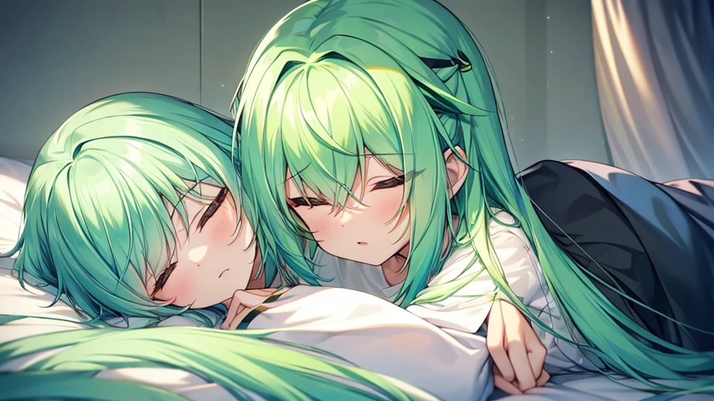 Zundamon Light green hair juvenile Sleep