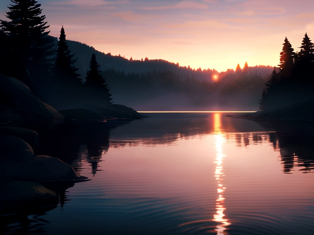 Sunrise in a tranquil setting