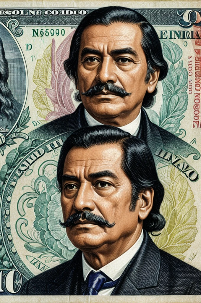 Ecuadorian version of the American one dollar bill with Vicente Rocafuerte, first Ecuadorian President, on the front and in profile.