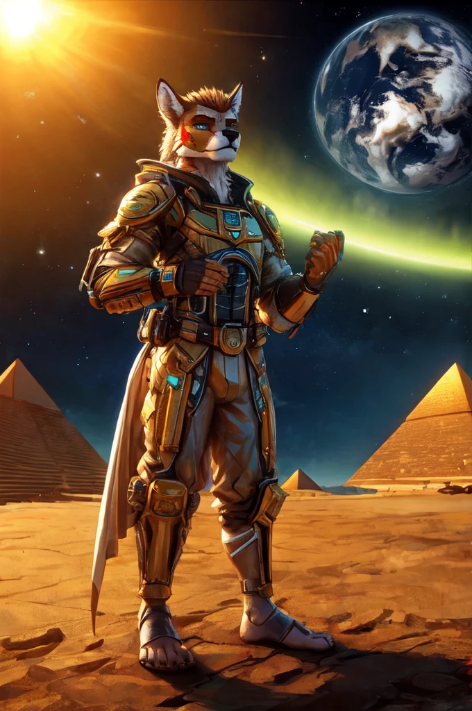 (((Barefoot furry character, full body, cinematic setting, furry male, plantigrade)))
See the earth at the peak of it's glory -
Days that are long gone.
The greatest empire of the ancient times
Behold the light so bright it blinds your eyes!
((Atlantis!))
Ancestor of Mankind
Those who have united
The earth under One Name
See the greatest city stand
In Anabiosis
What has once ruled all the world -
Mighty Poseidonis!
The great ((pyramids)) in place
Shelter us from danger,
We send ships to distant worlds,
Fearing not their anger.
BREAK, ((science-fiction scenery)), ((hitech civilization)), intricate details, highly detailed, extreme detail, octane render, fine art, best quality, highres, (detailed face:1.5), ((full_body)), respecting golden ratio, UHD, (((perfect hands))), low light