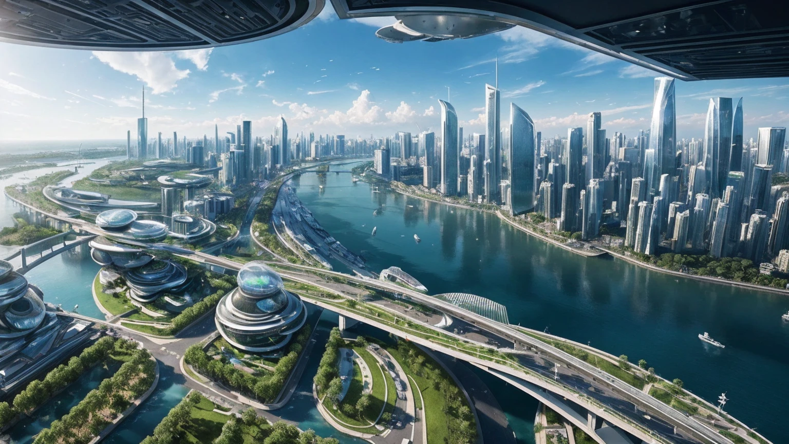 (Best quality,4K,8K,A high resolution,Masterpiece:1.2),Ultra-detailed,(Realistic,Photorealistic,photo-realistic:1.37),Futuristic floating city,Futuristic technology,Huge urban high-tech tablet platform,Airship,Floating in the sky,Futuristic city,Small airships around,High-tech hemispherical platform,Colorful lights,Advanced architecture,modernn architecture,skyscrapper,Access the cloud,Scenic beauty,view over city,Impressive design,Blend seamlessly with nature,energetic and vibrant atmosphere,Futuristic transportation system,Parking is suspended,Transparent path,Lush greenery,Sky gardens,cascading waterfalls,Magnificent skyline,reflections on the water,Sparkling river,Architectural innovation,futuristic skyscrapers,Transparent dome,The shape of the building is unusual,Elevated walkway,Impressive skyline,Glowing lights,Futuristic technology,Minimalist design,Scenic spots,Panoramic view,Cloud Piercing Tower,Vibrant colors,epic sunrise,epic sunset,Dazzling light display,magical ambiance,The future city,Urban Utopia,LuxuryLifestyle,Innovative energy,sustainable development,Smart city technology,Advanced infrastructure,Tranquil atmosphere,Nature and technology live in harmony,Awesome cityscape,Unprecedented urban planning,Architecture connects seamlessly with nature,High-tech metropolis,A cutting-edge engineering marvel,The future of urban living,Visionary architectural concept,Energy-efficient buildings,Harmony with the environment,A city floating above the clouds,Utopian dreams become reality,The possibilities are endless,State-of-the-art transportation network,Green energy integration,Innovative materials,Impressive holographic display,Advanced communication system,Breathtaking aerial view,Quiet and peaceful environment,Modernist aesthetics,Ethereal beauty