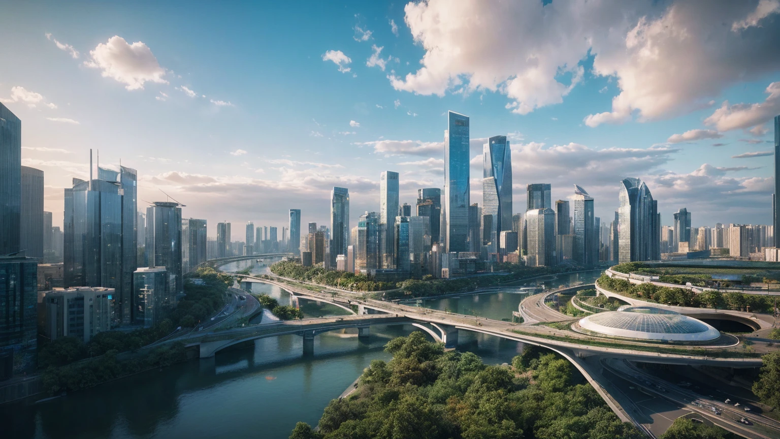 (Best quality,4K,8K,A high resolution,Masterpiece:1.2),Ultra-detailed,(Realistic,Photorealistic,photo-realistic:1.37),Futuristic floating city,Futuristic technology,Huge urban high-tech tablet platform,Airship,Floating in the sky,Futuristic city,Small airships around,High-tech hemispherical platform,Colorful lights,Advanced architecture,modernn architecture,skyscrapper,Access the cloud,Scenic beauty,view over city,Impressive design,Blend seamlessly with nature,energetic and vibrant atmosphere,Futuristic transportation system,Parking is suspended,Transparent path,Lush greenery,Sky gardens,cascading waterfalls,Magnificent skyline,reflections on the water,Sparkling river,Architectural innovation,futuristic skyscrapers,Transparent dome,The shape of the building is unusual,Elevated walkway,Impressive skyline,Glowing lights,Futuristic technology,Minimalist design,Scenic spots,Panoramic view,Cloud Piercing Tower,Vibrant colors,epic sunrise,epic sunset,Dazzling light display,magical ambiance,The future city,Urban Utopia,LuxuryLifestyle,Innovative energy,sustainable development,Smart city technology,Advanced infrastructure,Tranquil atmosphere,Nature and technology live in harmony,Awesome cityscape,Unprecedented urban planning,Architecture connects seamlessly with nature,High-tech metropolis,A cutting-edge engineering marvel,The future of urban living,Visionary architectural concept,Energy-efficient buildings,Harmony with the environment,A city floating above the clouds,Utopian dreams become reality,The possibilities are endless,State-of-the-art transportation network,Green energy integration,Innovative materials,Impressive holographic display,Advanced communication system,Breathtaking aerial view,Quiet and peaceful environment,Modernist aesthetics,Ethereal beauty