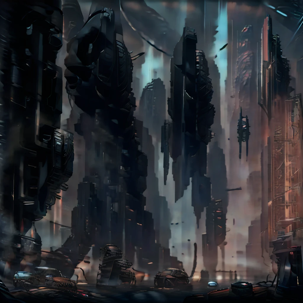 a massive orbital bombardment from alien cruisers, ultra-detailed cinematic sci-fi scene, dark moody atmosphere, dramatic lighting, intense action, complex machinery, glowing energy effects, advanced technology, metallic textures, highly detailed spacecraft, epic scale, photorealistic, 8k, best quality
