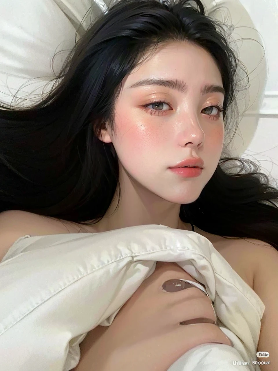 A photorealistic portrait of a 21-year-old   girl with long, dark hair and  dark eyes. She should have a natural, approachable expression and be illuminated by soft, golden-hour sunlight. The background should be a scenic outdoor setting, perhaps a sunlit park or beach en maillot de bain. Capture this image with a high-resolution photograph using an 85mm lens for a flattering perspective
