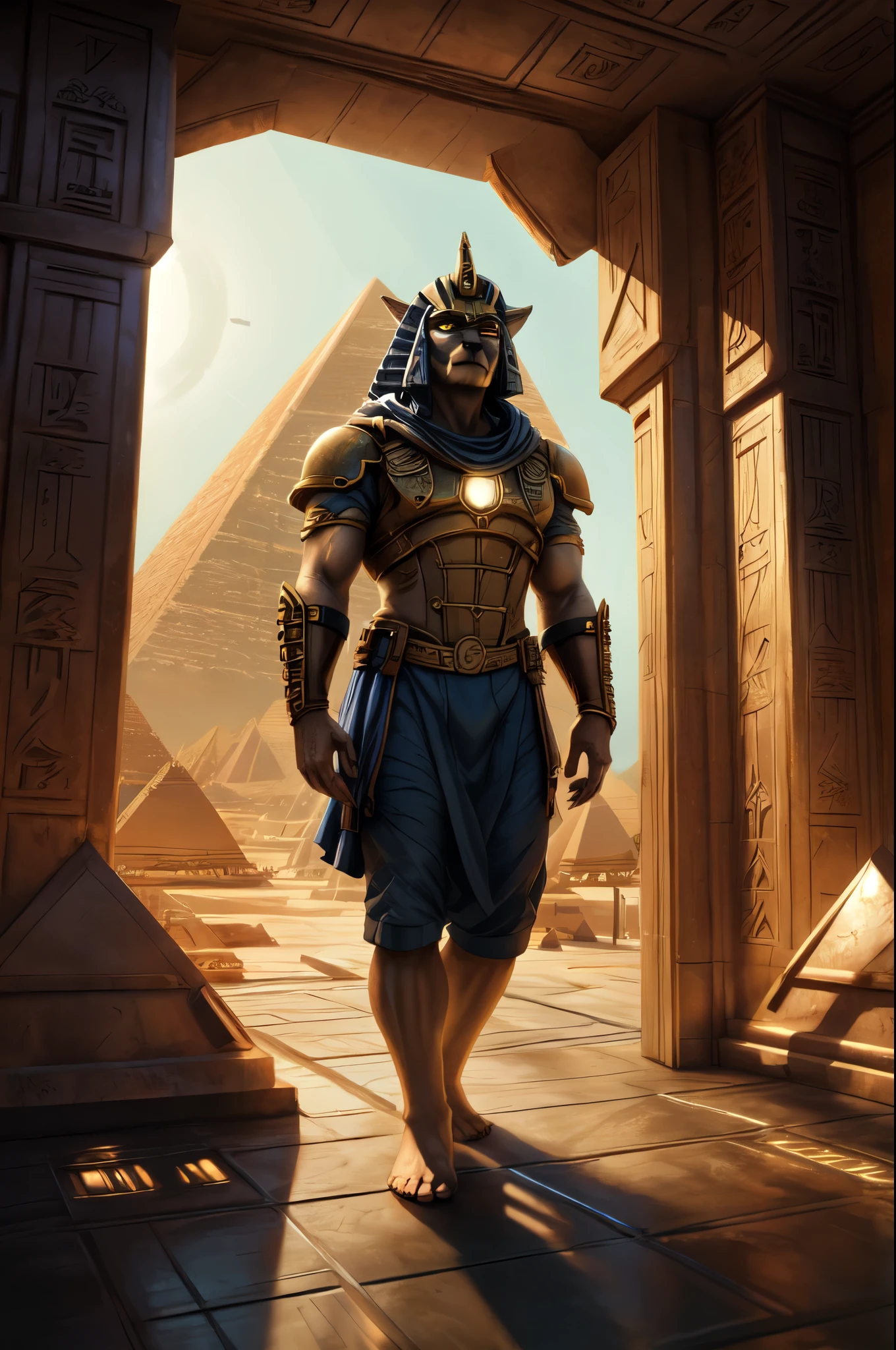 (((Barefoot furry character, full body, cinematic setting, furry male, plantigrade)))

See the earth at the peak of it's glory -
Days that are long gone.
The greatest empire of the ancient times
Behold the light so bright it blinds your eyes!
((Atlantis!))
Ancestor of Mankind
Those who have united
The earth under One Name
See the greatest city stand
In Anabiosis
What has once ruled all the world -
Mighty Poseidonis!
The great ((pyramids)) in place
Shelter us from danger,
We send ships to distant worlds,
Fearing not their anger.

BREAK, ((science-fiction scenery)), ((hitech civilization)), intricate details, highly detailed, extreme detail, octane render, fine art, best quality, highres, (detailed face:1.5), ((full_body)), respecting golden ratio, UHD, (((perfect hands))), low light
