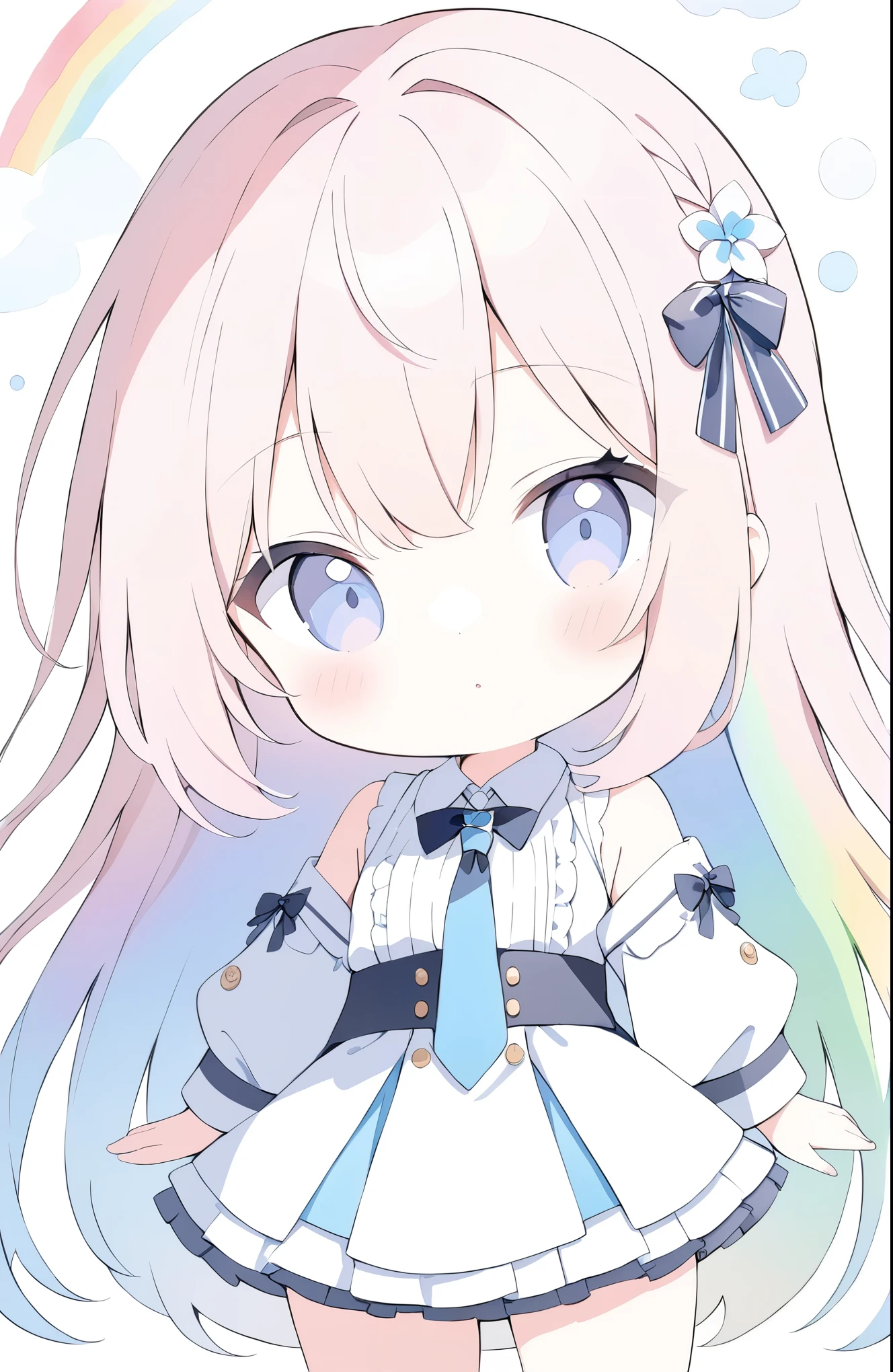 (Ultra high detail:1.2),(Highest quality:1.2),(number々Awards for:1.4),(Very absurd:1.4),(Watercolor style),Rainbow and girl、cute、Rainbow on background