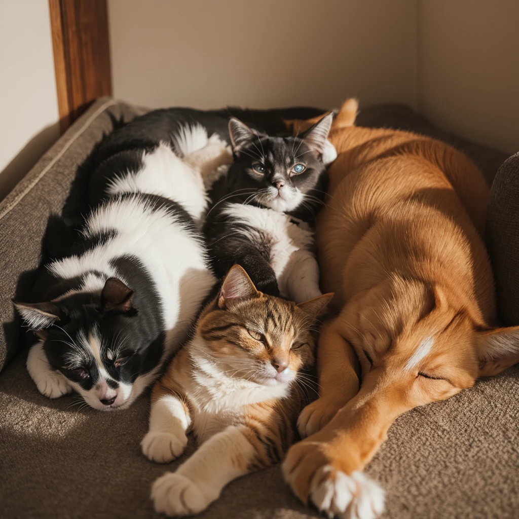 dog,Cat,Are sleeping