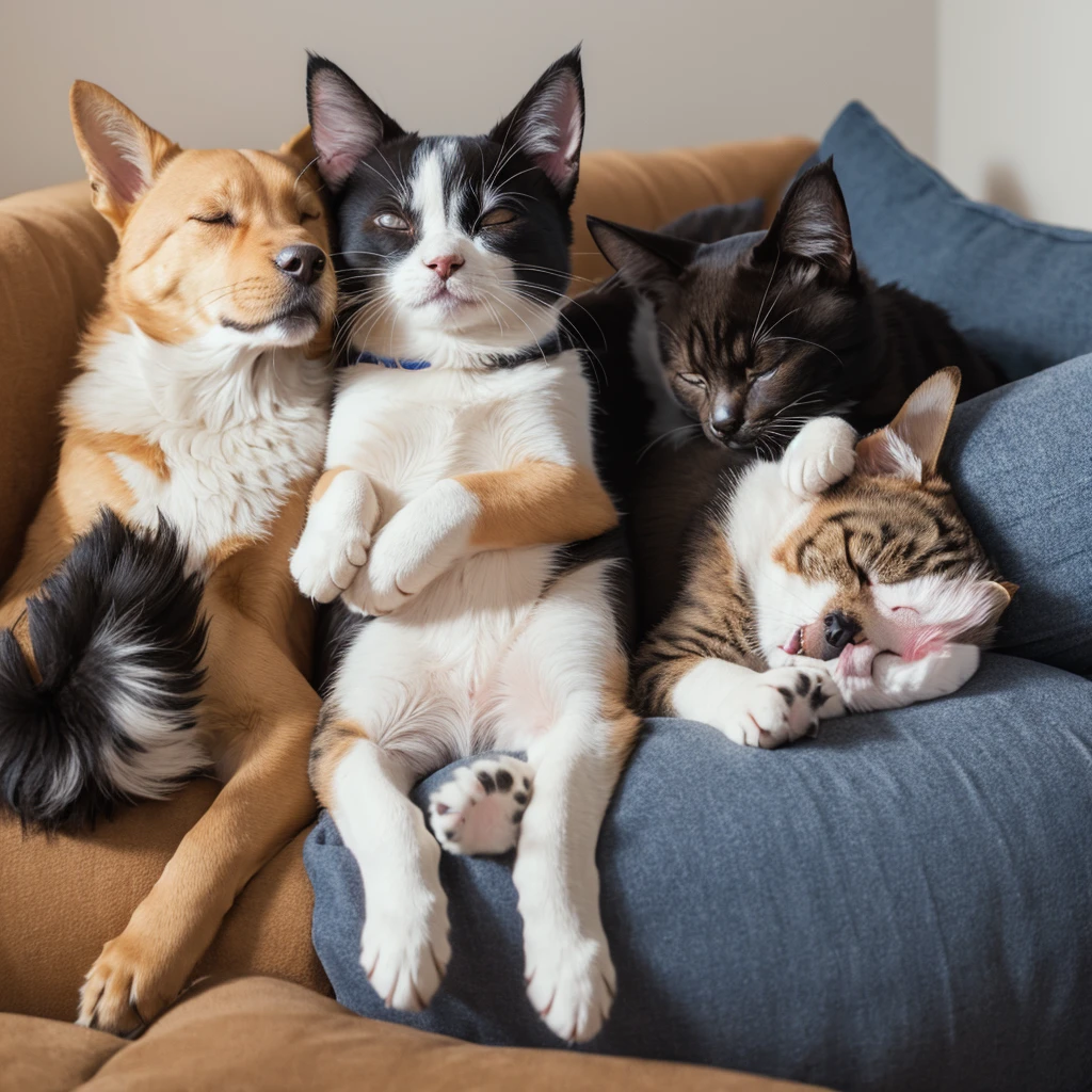dog,Cat,Are sleeping