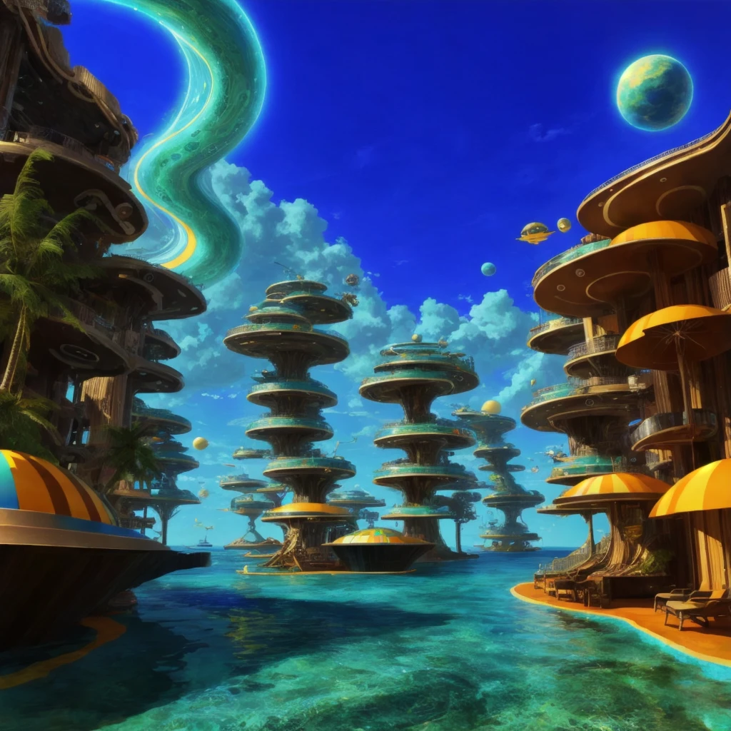 Retro Futurism. Calypso beaches