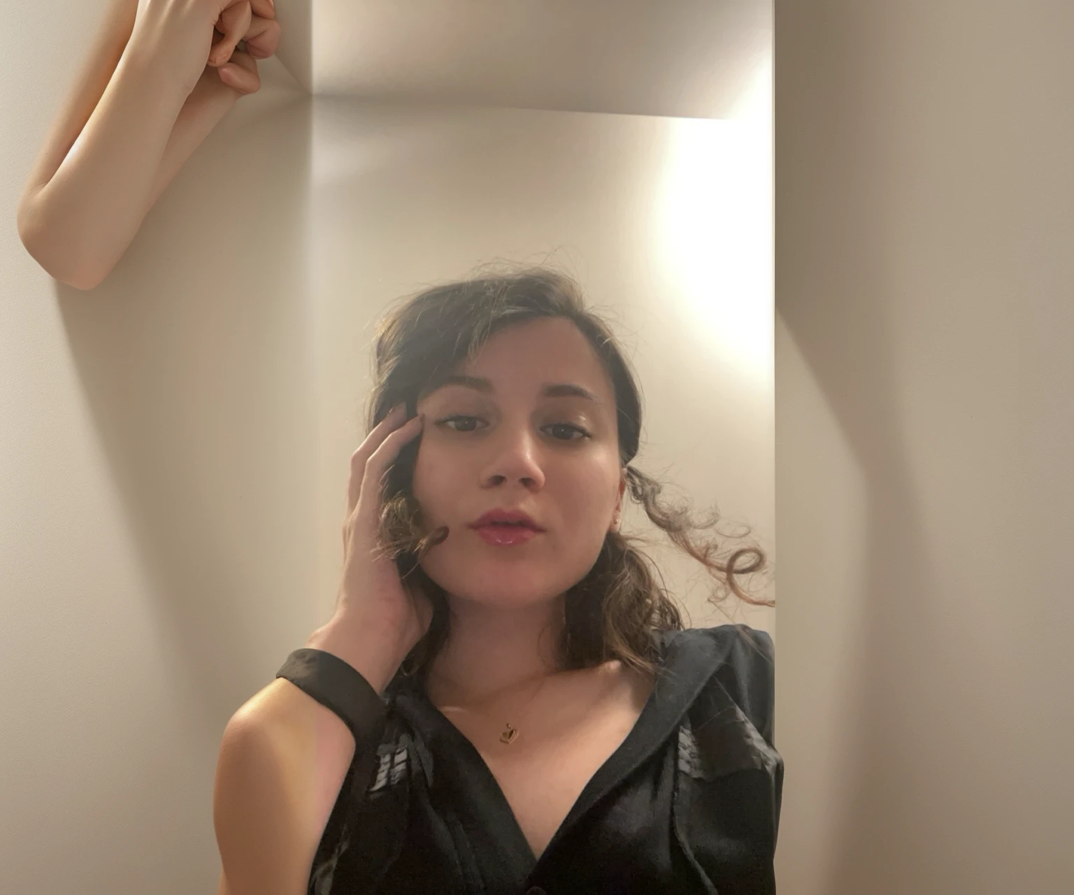 empty white wall, gold canvas on all borders of the picture