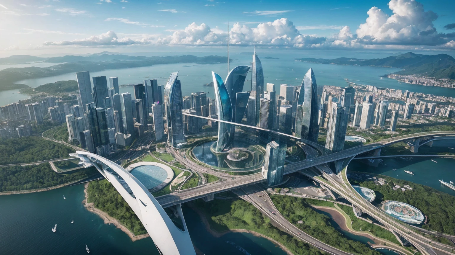 (Best quality,4K,8K,A high resolution,Masterpiece:1.2),Ultra-detailed,(Realistic,Photorealistic,photo-realistic:1.37),Futuristic floating city,Futuristic technology,Huge urban high-tech tablet platform,Airship,Floating in the sky,Futuristic city,Small airships around,High-tech hemispherical platform,Colorful lights,Advanced architecture,modernn architecture,skyscrapper,Access the cloud,Scenic beauty,view over city,Impressive design,Blend seamlessly with nature,energetic and vibrant atmosphere,Futuristic transportation system,Parking is suspended,Transparent path,Lush greenery,Sky gardens,cascading waterfalls,Magnificent skyline,reflections on the water,Sparkling river,Architectural innovation,futuristic skyscrapers,Transparent dome,The shape of the building is unusual,Elevated walkway,Impressive skyline,Glowing lights,Futuristic technology,Minimalist design,Scenic spots,Panoramic view,Cloud Piercing Tower,Vibrant colors,epic sunrise,epic sunset,Dazzling light display,magical ambiance,The future city,Urban Utopia,LuxuryLifestyle,Innovative energy,sustainable development,Smart city technology,Advanced infrastructure,Tranquil atmosphere,Nature and technology live in harmony,Awesome cityscape,Unprecedented urban planning,Architecture connects seamlessly with nature,High-tech metropolis,A cutting-edge engineering marvel,The future of urban living,Visionary architectural concept,Energy-efficient buildings,Harmony with the environment,A city floating above the clouds,Utopian dreams become reality,The possibilities are endless,State-of-the-art transportation network,Green energy integration,Innovative materials,Impressive holographic display,Advanced communication system,Breathtaking aerial view,Quiet and peaceful environment,Modernist aesthetics,Ethereal beauty