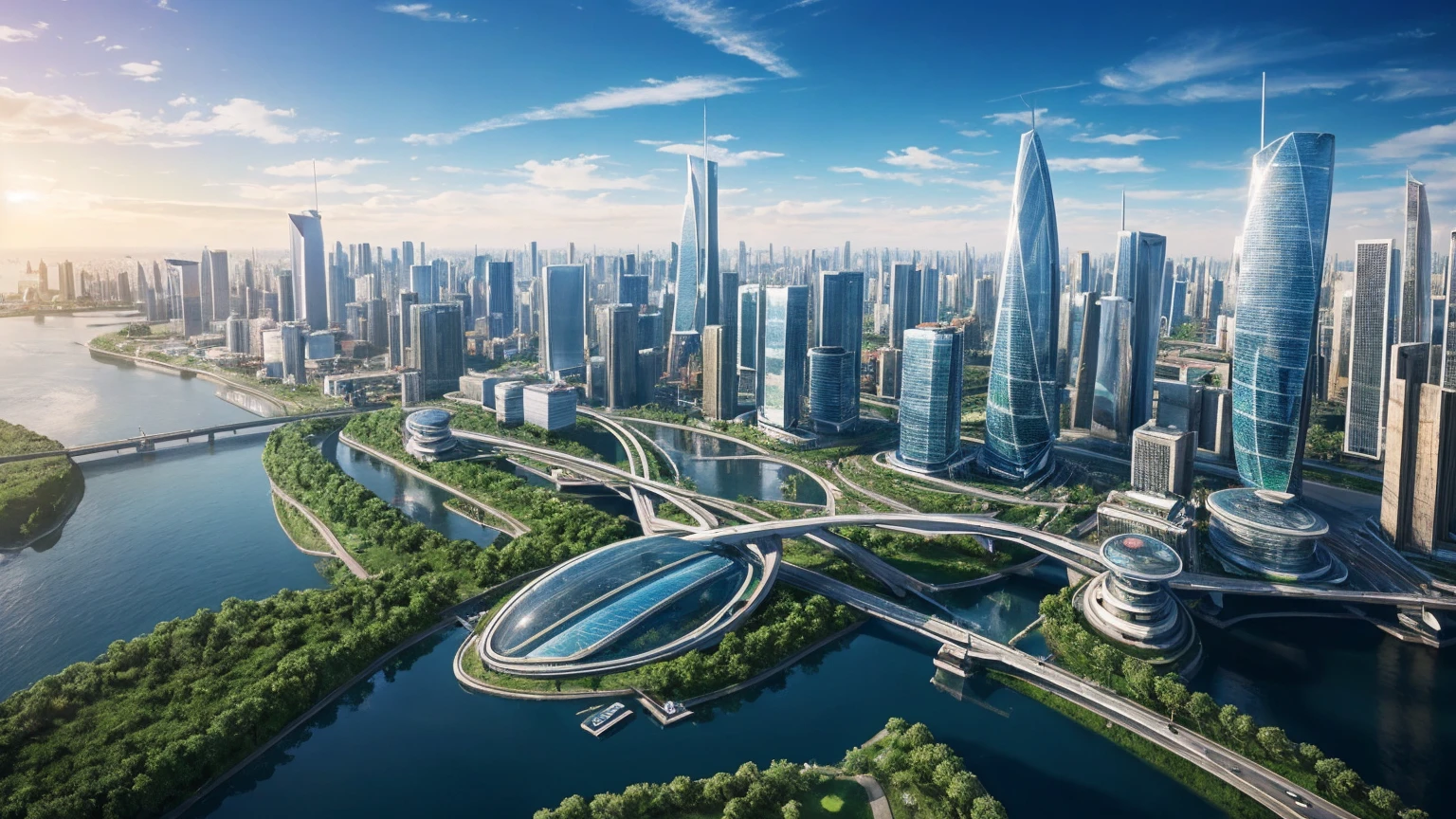 (Best quality,4K,8K,A high resolution,Masterpiece:1.2),Ultra-detailed,(Realistic,Photorealistic,photo-realistic:1.37),Futuristic floating city,Futuristic technology,Huge urban high-tech tablet platform,Airship,Floating in the sky,Futuristic city,Small airships around,High-tech hemispherical platform,Colorful lights,Advanced architecture,modernn architecture,skyscrapper,Access the cloud,Scenic beauty,view over city,Impressive design,Blend seamlessly with nature,energetic and vibrant atmosphere,Futuristic transportation system,Parking is suspended,Transparent path,Lush greenery,Sky gardens,cascading waterfalls,Magnificent skyline,reflections on the water,Sparkling river,Architectural innovation,futuristic skyscrapers,Transparent dome,The shape of the building is unusual,Elevated walkway,Impressive skyline,Glowing lights,Futuristic technology,Minimalist design,Scenic spots,Panoramic view,Cloud Piercing Tower,Vibrant colors,epic sunrise,epic sunset,Dazzling light display,magical ambiance,The future city,Urban Utopia,LuxuryLifestyle,Innovative energy,sustainable development,Smart city technology,Advanced infrastructure,Tranquil atmosphere,Nature and technology live in harmony,Awesome cityscape,Unprecedented urban planning,Architecture connects seamlessly with nature,High-tech metropolis,A cutting-edge engineering marvel,The future of urban living,Visionary architectural concept,Energy-efficient buildings,Harmony with the environment,A city floating above the clouds,Utopian dreams become reality,The possibilities are endless,State-of-the-art transportation network,Green energy integration,Innovative materials,Impressive holographic display,Advanced communication system,Breathtaking aerial view,Quiet and peaceful environment,Modernist aesthetics,Ethereal beauty