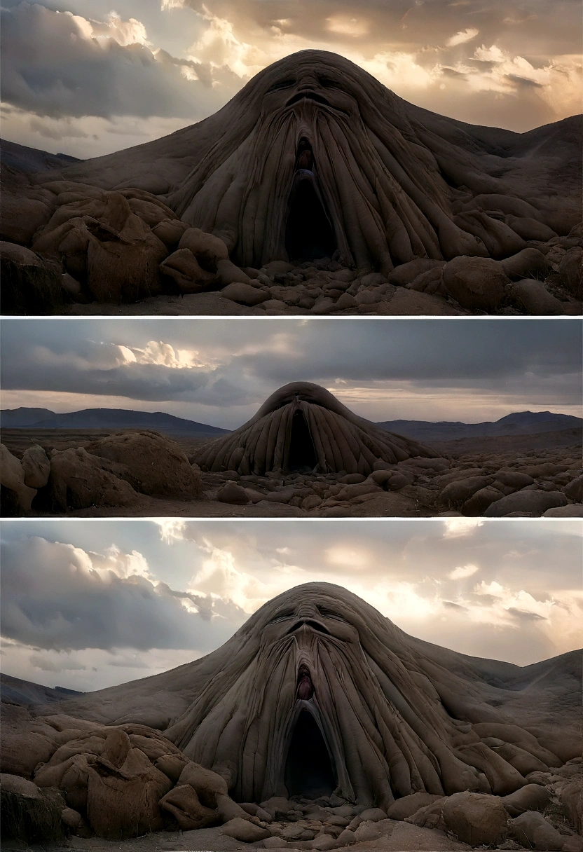 ((masterpiece, best quality, Highest image quality, high resolution, Reality, RAW photos, 8K)), Surrealism,Sensory Fusion,Horrible melody,Bloody Sacrifice,Object distortion,Mysterious atmosphere,Horrible atmosphere,Cult,Nightmarish scene,Lovecraftian Skies, Many black holes are flying,Many bloody suns flying,At the top of the screen is a giant, horrifying, twisted eye., An ominous fantasy illustration, Dark atmosphere,Vaguely visible long,,Lovecraft's inspiration, Lovecraftian atmosphere