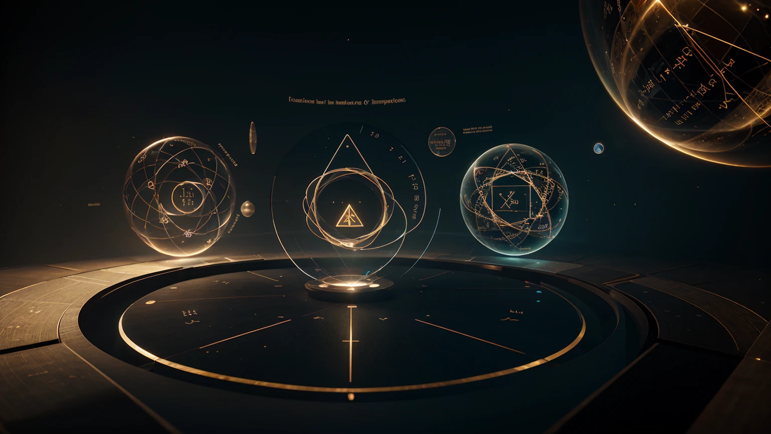 A grand, mystical library filled with glowing mathematical symbols and equations floating in the air. In the center, an open book with holographic images of the various mathematical oddities covered: zero, imaginary numbers, Pi, infinity, the golden ratio, and strange attractors. The background features an ethereal blend of space and abstract mathematical landscapes, symbolizing the endless journey and discoveries in mathematics.
