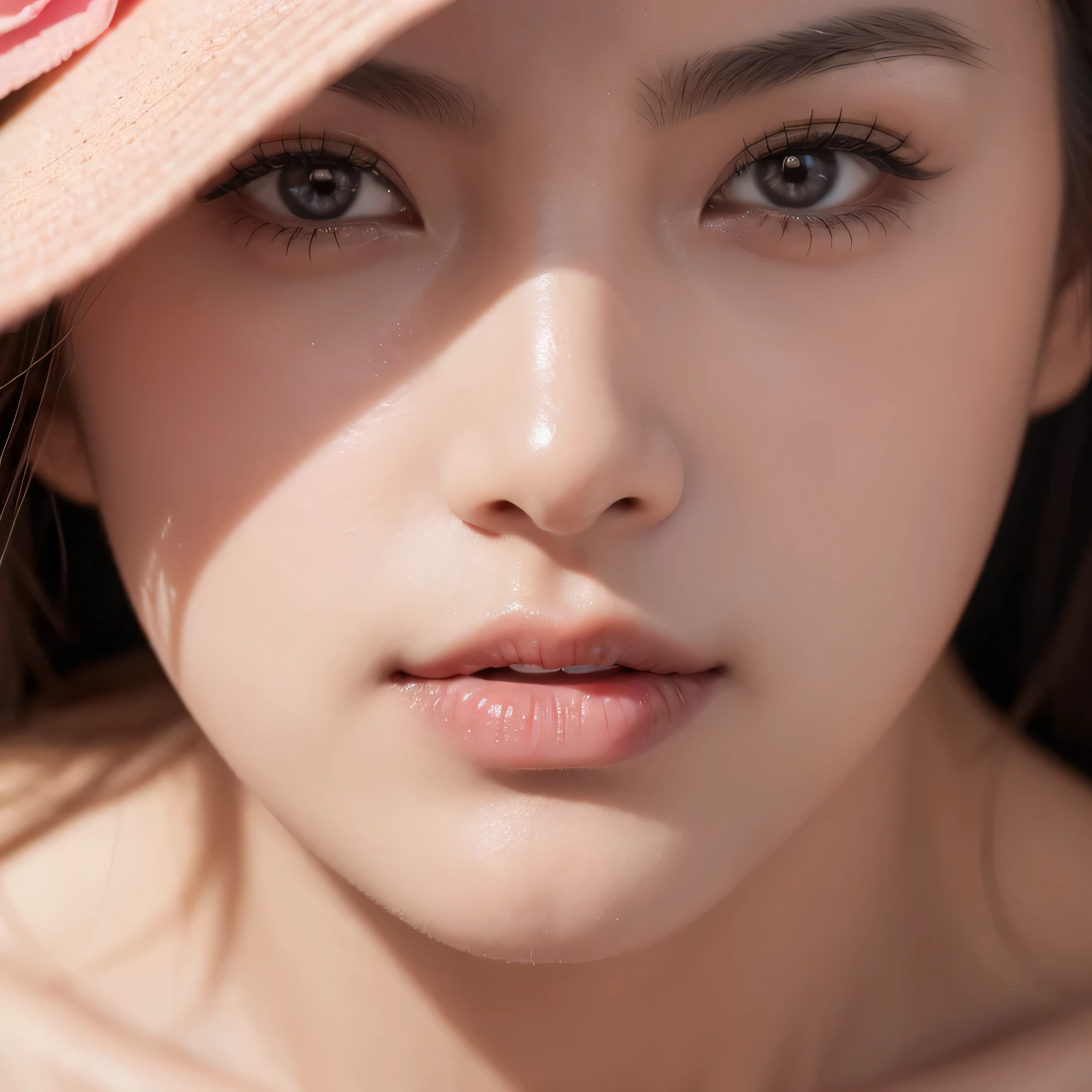 A macro close-up photo，Close-up of lips，Japanese woman close-up of lips，Lip texture is clearly visible，Highest quality，Maximum resolution，8K