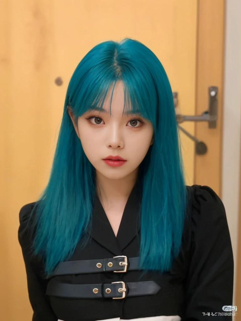 8K high quality,1 woman,Turquoise hair:1.5