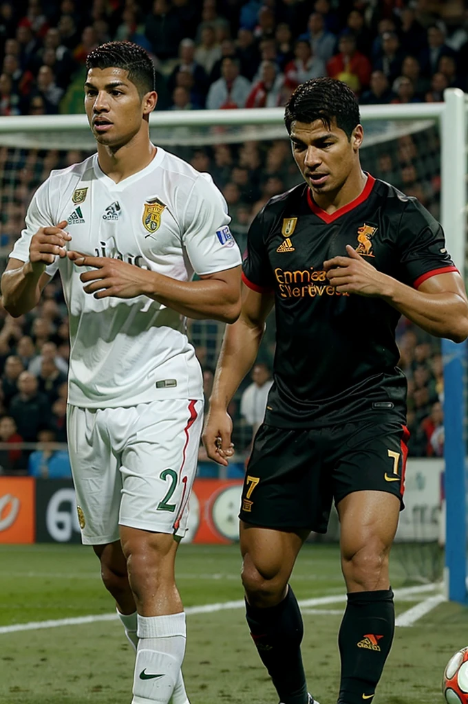 Ronaldo and suarez play football