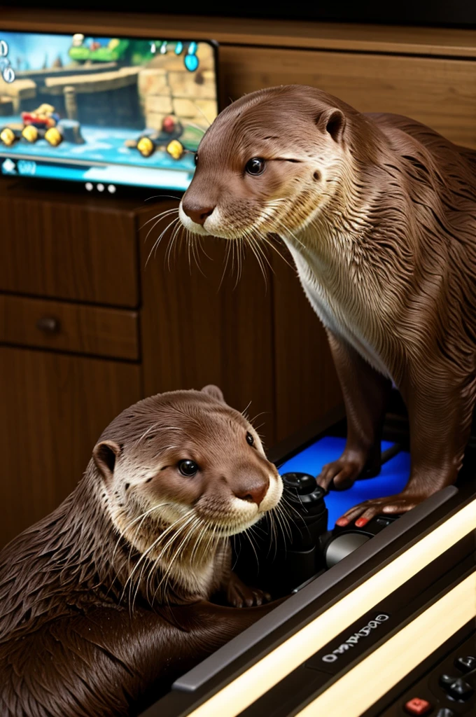 Otter playing video games