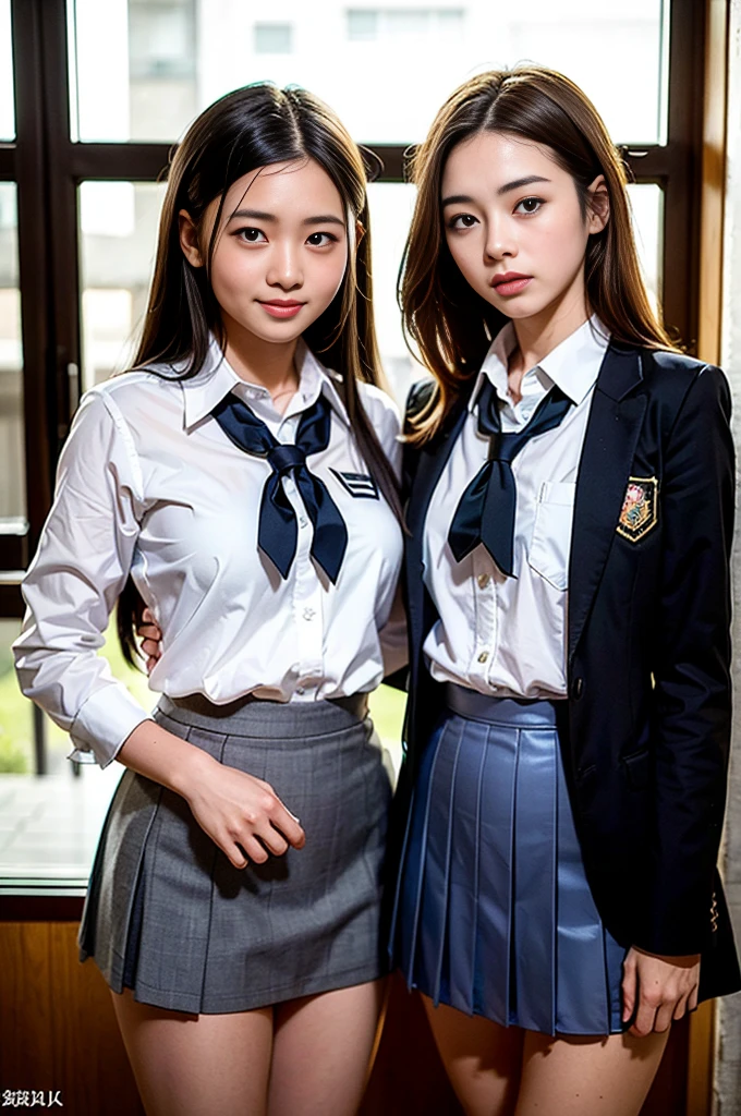 8K, RAW Portrait (Japanese women),masterpiece、Photorealistic:1.3、Realistic, Ultra-high resolution, Highest quality, Real Life Photos ,( in the evening :1.1),
((((2 girls:1.5)))), (((Two girls showing off their panties In the room)))、(Cute face:1.3)、日本の2 girls,((Two Japanese high school girls))、((Two real high school girls))、((Japanese High School Uniform:1.6))、 blonde,Slender body,、In the room、
big, beautiful, beautiful目, Black Hair,(Written boundary depth:1.3)、 ((Dark brown eyes:1.2))、(Realistic skin texture:1.3)、(Immersive atmosphere:0.8、Chiaroscuro:1.2) 、(View Audience:1.3)、((smile:1.3))、((From belowの天井:1.2))、((She's wearing tiny silk panties))、((Panty shot))、((A woman rolling up her skirt))、((From below:1.2))、((Crotch close-up:1.42))、((Panty shot))、((Spread your legs out to the side:1.4))