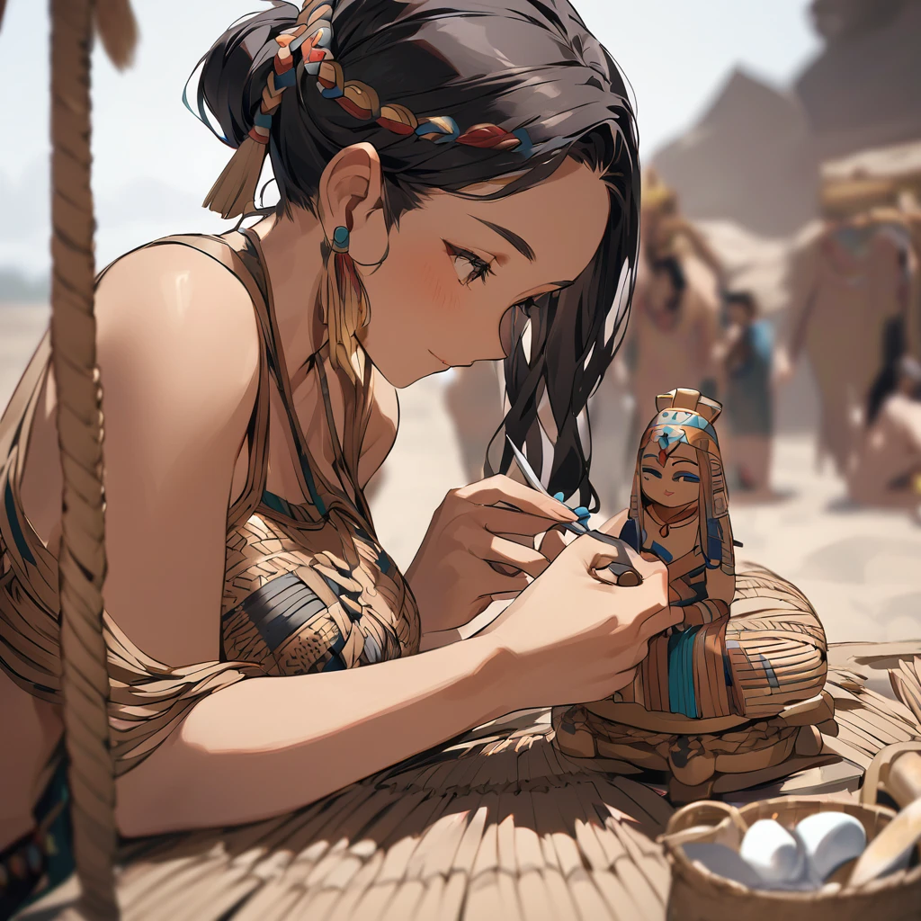 Woman making a pre-Hispanic Quimbaya figurine from Venezuela