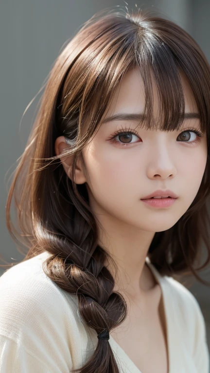 masterpiece:1.3), (8K, Realistic, RAW Photos, Best image quality: 1.4), Japanese Girls、(Random Hairstyles:1.2)、Baby Face、Highly detailed face、Attention to detail、double eyelid、Beautiful woman:1.4、Light brown hair、Highest quality、masterpiece、Ultra-high resolution、(Realistic:1.4)、Professional lighting and attention to detail will make you smile、Loose、thin、Super long hair、Deadly position、whole body、one piece、A little dull