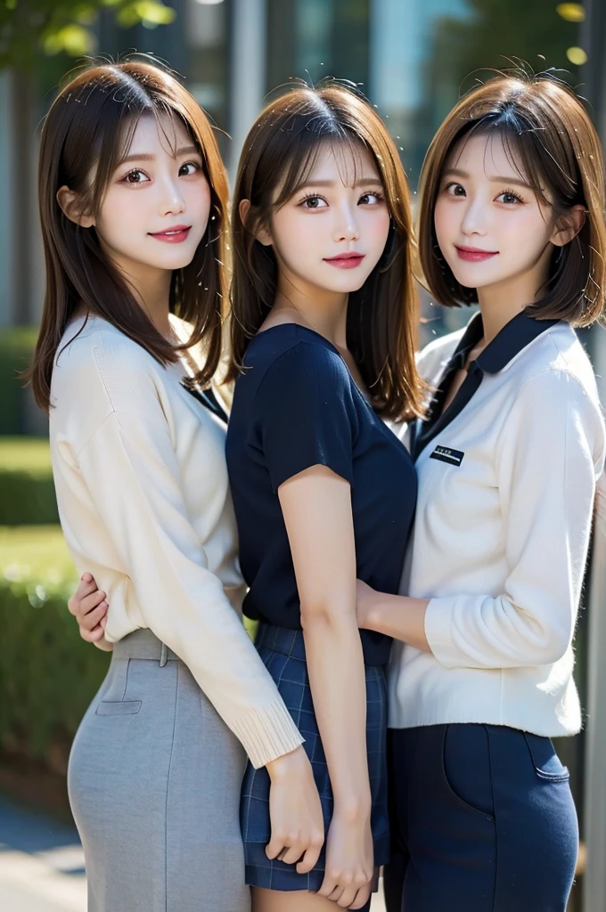 Three Beauties,Wearing a uniform