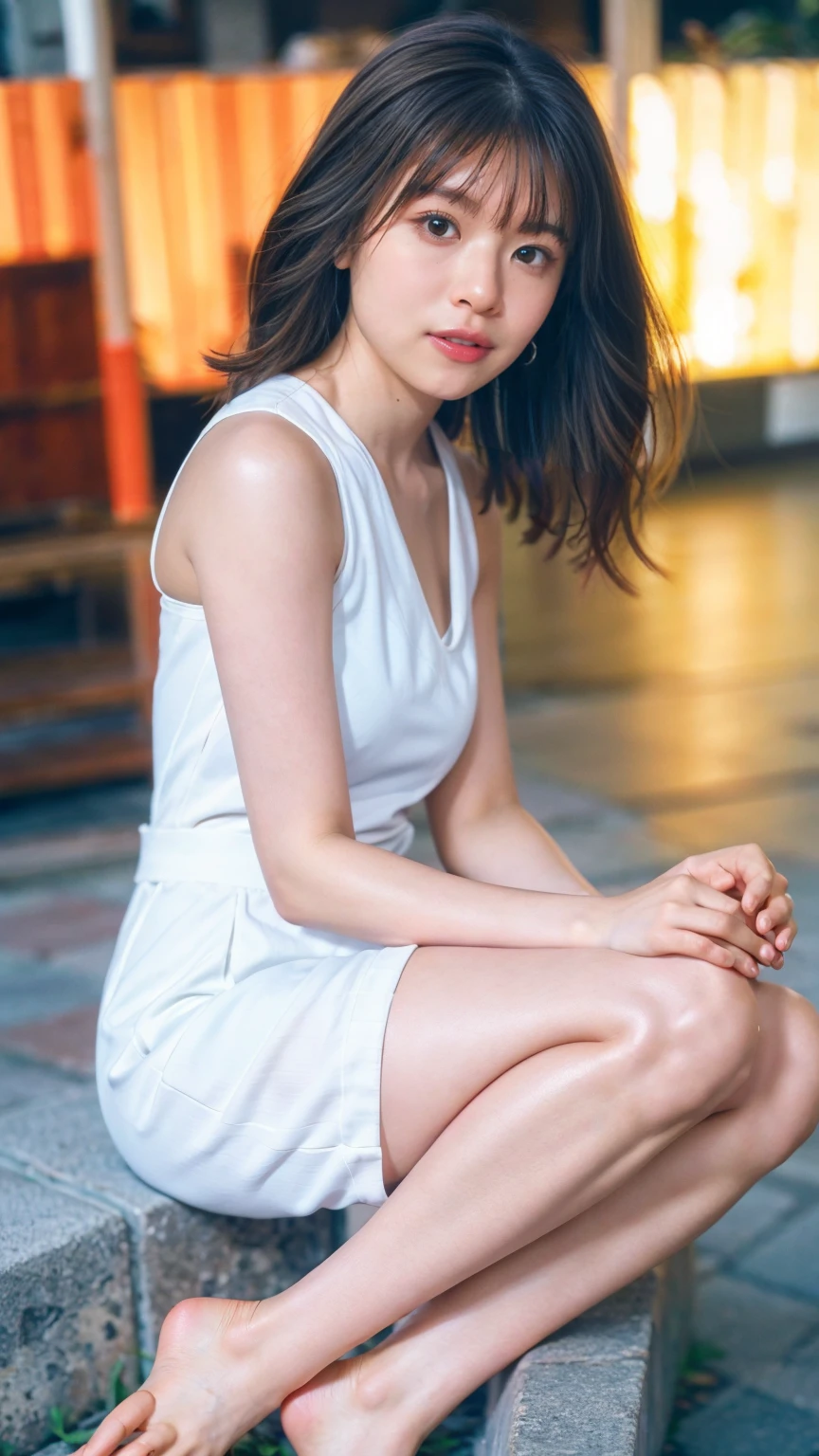 (cloth:), (Red skirt,:1.3) (White Panty:1.5), (slim:1.4) ,,(Professional portrait, Professional Writing) ,masterpiece,最high quality,Realistic,8k,Official Art, Ultra-high resolution, (Facesitting:1.2),,Shining Cheeks ,(Glowing Skin:1.2),Medium Hair,(Blonde gradient hair:1.2), 8k,high quality, Super detailed, 最high quality, Very detailed, beautiful , (Professional portrait, Professional Writing) ,masterpiece,最high quality,Realistic,8k,Official Art, Ultra-high resolution,, , Vivid and cute panty, , Straight bangs, Medium Hair、Shrine maiden, , , 、Show your panties neatly from the front、Japanese high school girl like in the photo, Pale-skinned girl, , , necklace, (:1.3), , , ,, 8k, , Plain eyes、, realistic breasts, , realistic girl, beautiful girl、(kawaii junior high school student:1.23)、I am studying, Brown Hair、Cheerleader、ribbon、, (The background is a concert stage:1.3), NUDE, smile, Showing teeth、, (panties:1.3), (sit:1.4), (knees up:1.4), Focus Crotch