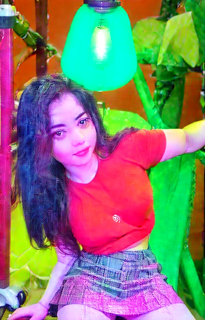 analog film photo solo, gstyle, realistic, ((red shirt)), (((LONG hair))), (((happy512))), (((short skirt , t-shirt, and miniSKIRT.))), ((Simple Light red background:1.5)), ((dynamic pose)), high detailed, 8k, clear facial features, skin zehragunes . faded film, desaturated, 35mm photo, grainy, vignette, vintage, Kodachrome, Lomography, stained, highly detailed, found footage