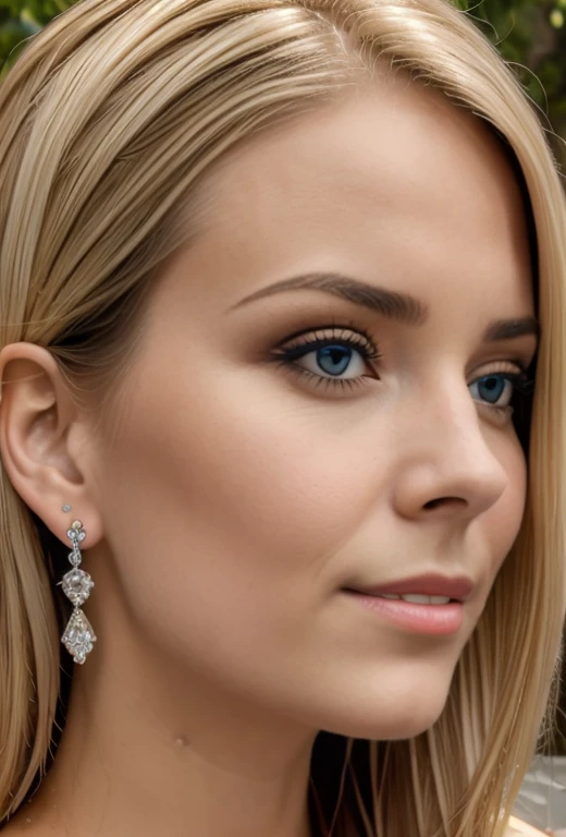 (Masterpiece, Best Quality), intricate details, realist, photorealist, a close up of a woman wearing aretes, , wrapped in crystals, silver color, long aretes,  huge earrings, platinum jewelry, arete, impeccable structure, silver arete,  detailed skin, skin texture, perfect smile, sensual look, braids in hair