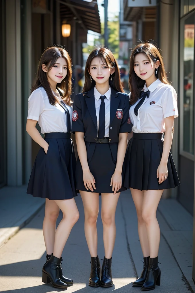 Three Beauties,Wearing a uniform