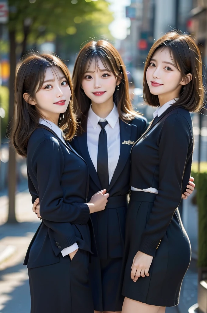 Three Beauties,Wearing a uniform