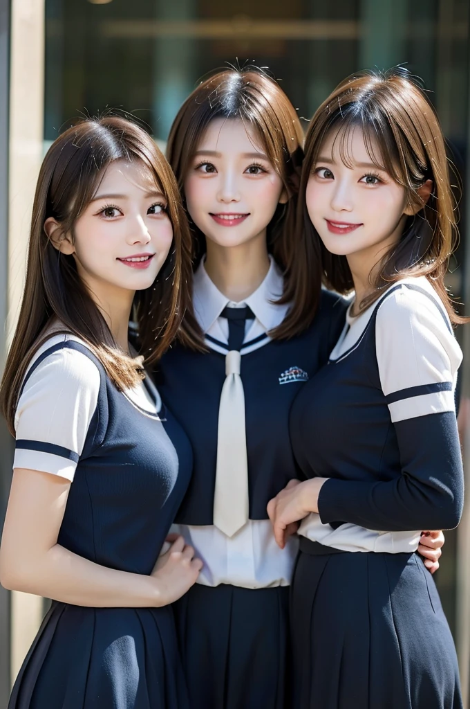 Three Beauties,Wearing a uniform