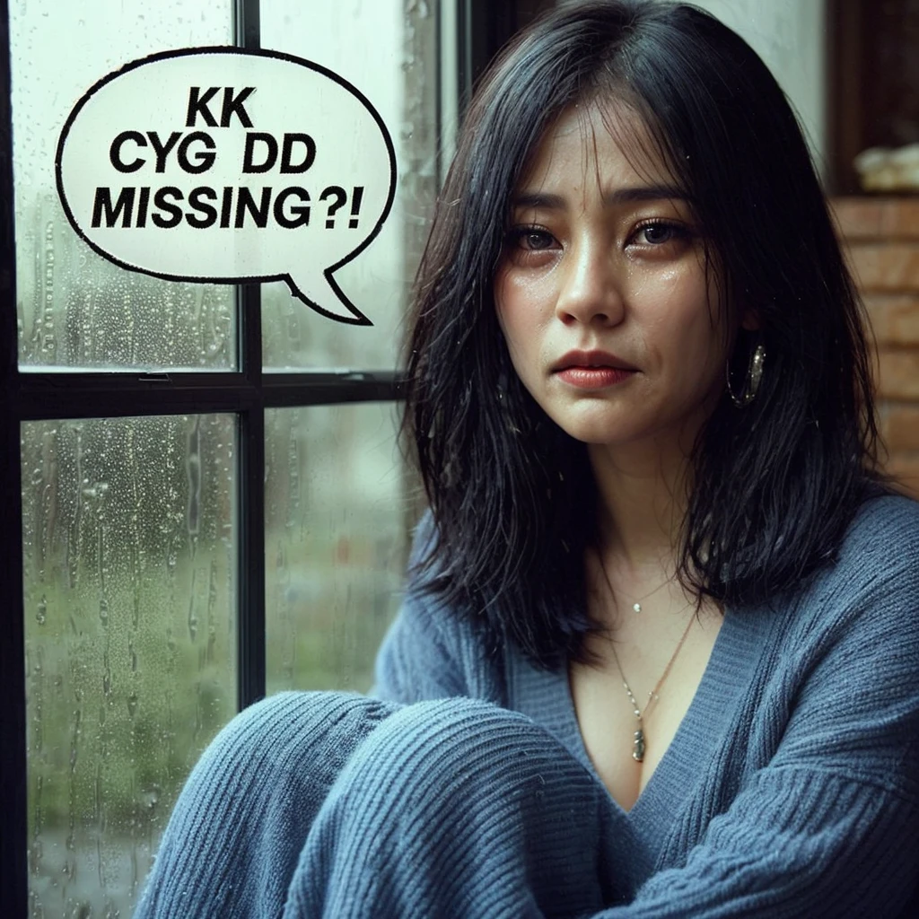 Best picture quality, masterpiece, ultra high resolution, (fidelity :1.4), photo, 1 girl,[(sadness)],white shirt, Dim, dark, desperate, pitying, pitiful, cinematic,tear,teardrop,(Torn clothes:1.5), (Wet clothes:1.4), bare shoulders,Real rain,wet hair,..