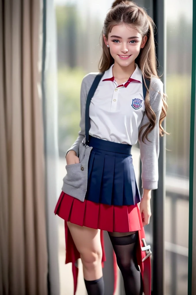 (((European Caucasian Woman)))、(((Mary, 18 years old)))、one person、(Thin contours、Grey Eye:1.5)、(Thin contours)、Big Breasts、Narrow waist、(((White and translucent skin:1.3)))、Beautiful, shiny blonde medium-long hair、8-head-tall model style、Tokyo cityWear、 ((Backwards:2.0, Standing posture:1.8, Composition above the knee:1.8)), (clothing:2.0, school uniform:2.0, Checked mini skirt:1.8), (Wet:1.5), ((Grin:1.2, Small Ass:1.5)), ((Japanese, 1 Girl, 18-year-old, 7 heads, Ideal body type, , With bangs, thin, Small Ass, Beautiful legs, thin脚)), Surrealism, Cinema Lighting, Written boundary depth, debtirst Person View, debt/1.8, 135mm, Ticker, masterpiece, Collect and organize, ((Anatomically correct:1.3)), Textured skin, Super detailed, High detail, high quality, Awards, 最high quality, High resolution, 8K