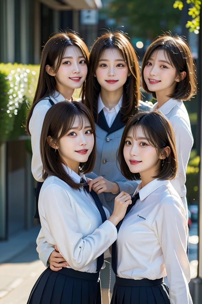 Three Beauties,Wearing a uniform