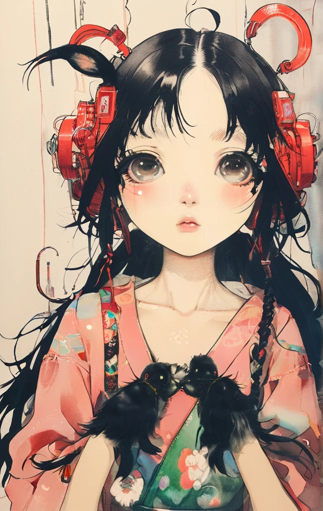 On a bright red campus"YES"Character、beautiful illustration, best quality, cute girl, bedroom, pastel color, fluffy bunny ears, , silver long hair, rabbit stuffed toy, bright lighting, light pink eyes、alone, One girl, profile,Black Bob,　profile,  The background color is solid yellow,An illustration、(PUNIPUNI offshoulDer KIMONO offshoulDer KANZASHI flowers Hairpin )High-level, 8K Masterpiece TopQuality, Ultra-DetaileD CG, AbsurD DetaileD wallpaper, PerfectLighting, Extremely DetaileD (((Personifying " Oiran " as a KAWAII Girl))), Characteristic Items, aesthetic LifeLike RenDering, MysticSight, Haze TynDall Scattering, (StuDio GRAY BackgrounD with (OoDles Dazzling IriDescentParticles (bokeh))), (((Assfocus)) RounDlyButt) ThighGap, (ExposeD:0.44) 🔞 BREAK (Acutance:0.8), (NOGIZAKA FaceVariations) Extremely DetaileD very KAWAII FaceVariations, ChilDish CaptivatingGaze ElaboratePupils DetaileD Eyes with (SparklingHighlights:1.28), (Voluminous LongEyelashes:0.88)、Glossy ReDLips with beautiful Details, CoquettishTongue, RosyCheeks, RaDiant PearlSkin with Transparency, Glowing DowneyHair . { (Dynamic LifeLike expressions:1.4) | (:D) }, (large eyes:-1) .