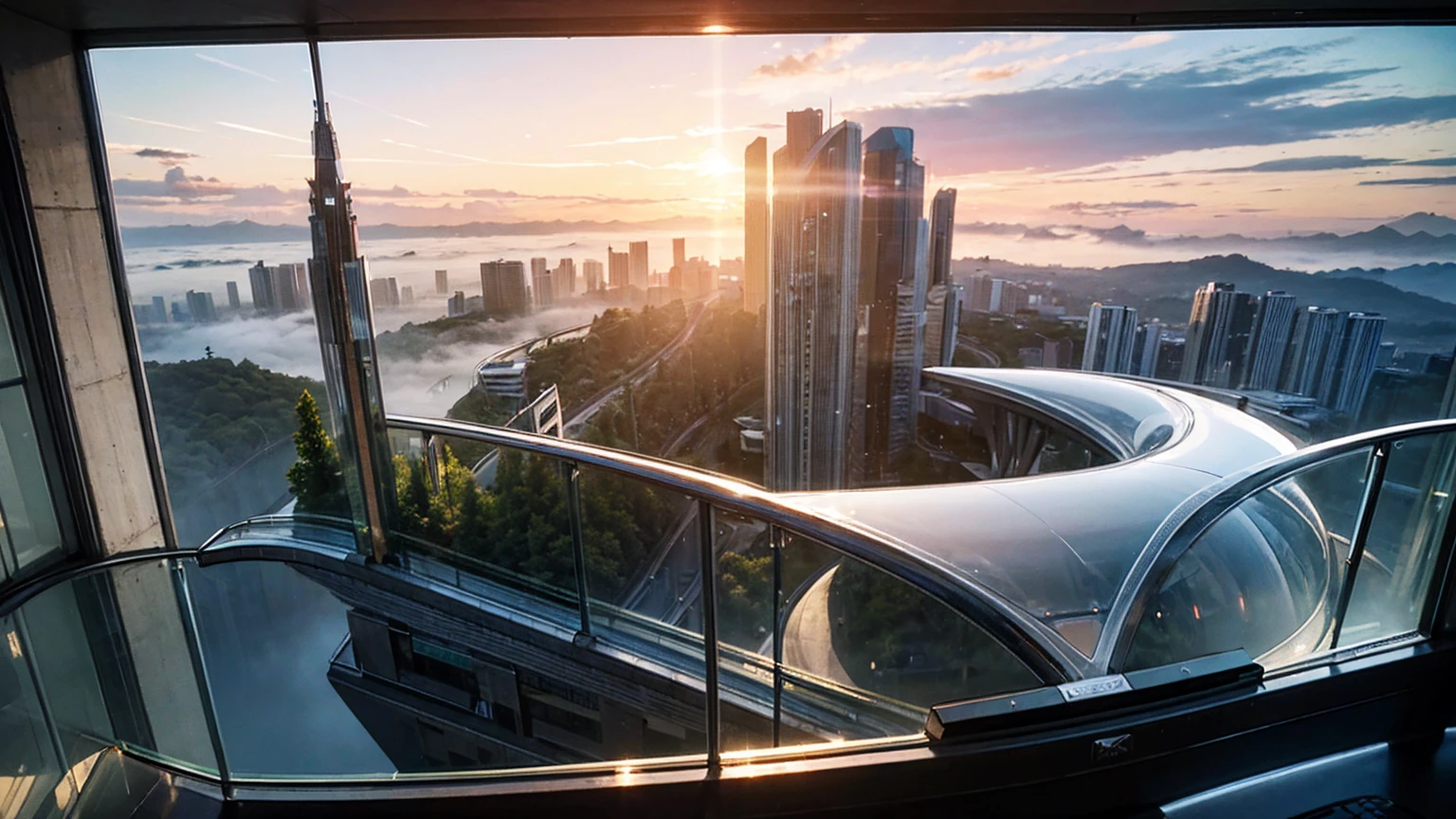 (Best quality,4K,8K,A high resolution,Masterpiece:1.2),Ultra-detailed,(Realistic,Photorealistic,photo-realistic:1.37),Futuristic floating city,Futuristic technology,Huge urban high-tech tablet platform,Airship,Floating in the sky,Futuristic city,Small airships around,High-tech hemispherical platform,Colorful lights,Advanced architecture,modernn architecture,skyscrapper,Access the cloud,Scenic beauty,view over city,Impressive design,Blend seamlessly with nature,energetic and vibrant atmosphere,Futuristic transportation system,Parking is suspended,Transparent path,Lush greenery,Sky gardens,cascading waterfalls,Magnificent skyline,reflections on the water,Sparkling river,Architectural innovation,futuristic skyscrapers,Transparent dome,The shape of the building is unusual,Elevated walkway,Impressive skyline,Glowing lights,Futuristic technology,Minimalist design,Scenic spots,Panoramic view,Cloud Piercing Tower,Vibrant colors,epic sunrise,epic sunset,Dazzling light display,magical ambiance,The future city,Urban Utopia,LuxuryLifestyle,Innovative energy,sustainable development,Smart city technology,Advanced infrastructure,Tranquil atmosphere,Nature and technology live in harmony,Awesome cityscape,Unprecedented urban planning,Architecture connects seamlessly with nature,High-tech metropolis,A cutting-edge engineering marvel,The future of urban living,Visionary architectural concept,Energy-efficient buildings,Harmony with the environment,A city floating above the clouds,Utopian dreams become reality,The possibilities are endless,State-of-the-art transportation network,Green energy integration,Innovative materials,Impressive holographic display,Advanced communication system,Breathtaking aerial view,Quiet and peaceful environment,Modernist aesthetics,Ethereal beauty