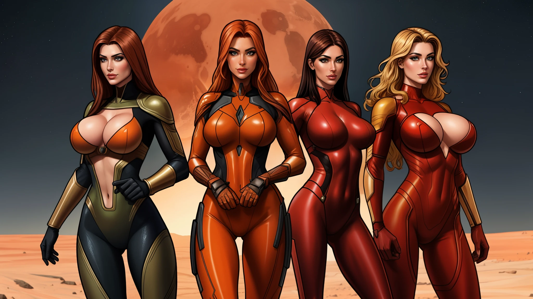 girls on Mars, amazons, body suit